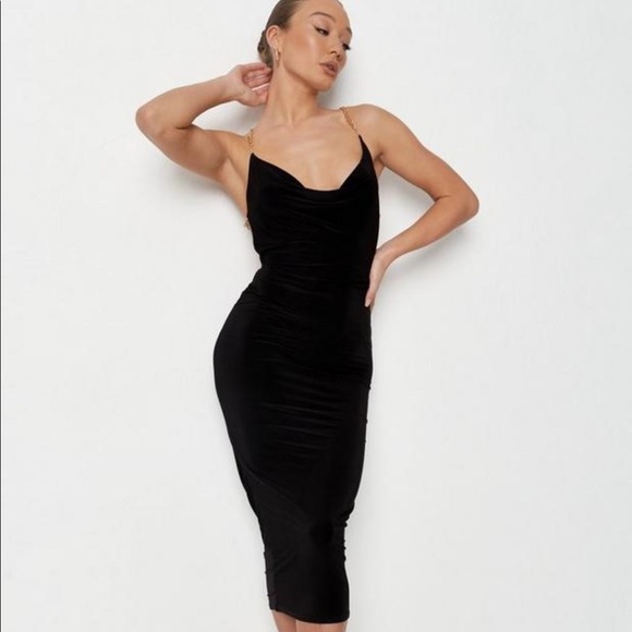 Missguided Dresses & Skirts - Missguided Black dress with chains